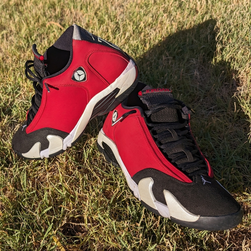 Air Jordan 14 Retro Gym Red Style487471-006Black Off-white Men's Size 9
